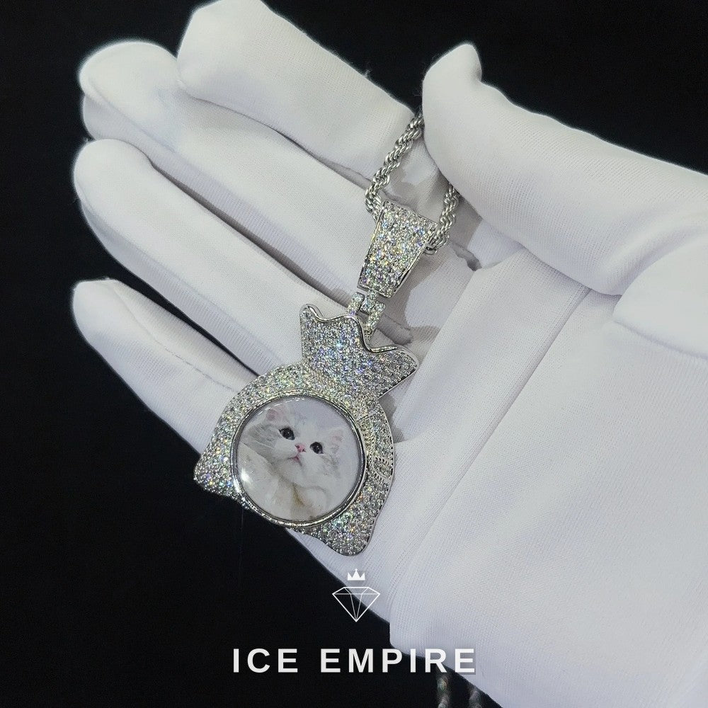 Iced Out Rose Gold Plated Moissanite Pendant