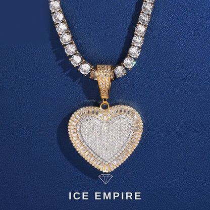 Iced Out Heart 925 Silver Moissanite Pendant