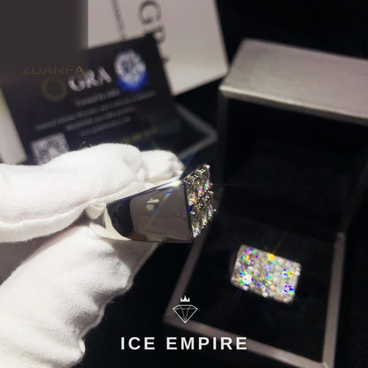 Iced Out Baguette 925 Silver Moissanite Ring