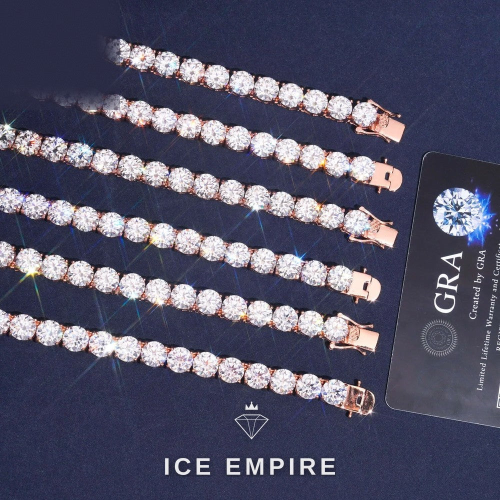 Iced Out Rose Gold Plated Moissanite Cuban Chain