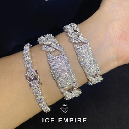 Iced Out 925 Silver Moissanite Cuban Chain