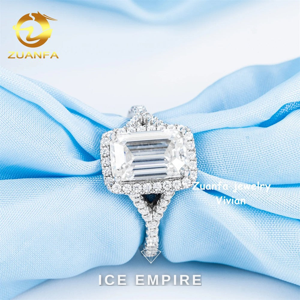 Iced Out 925 Silver Moissanite Ring