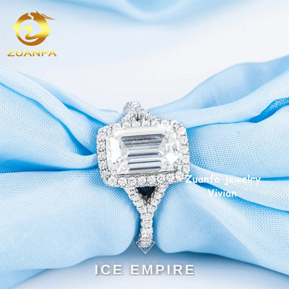 Iced Out 925 Silver Moissanite Ring