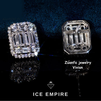 Iced Out 925 Silver Moissanite Earrings