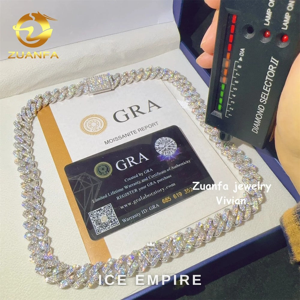 Iced Out Rose Gold Plated Moissanite Cuban Chain