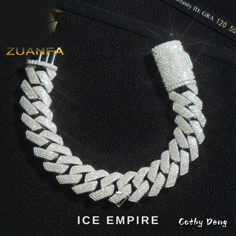 Iced Out Rose Gold Plated Moissanite Cuban Chain