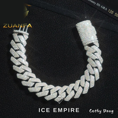 Iced Out Rose Gold Plated Moissanite Cuban Chain