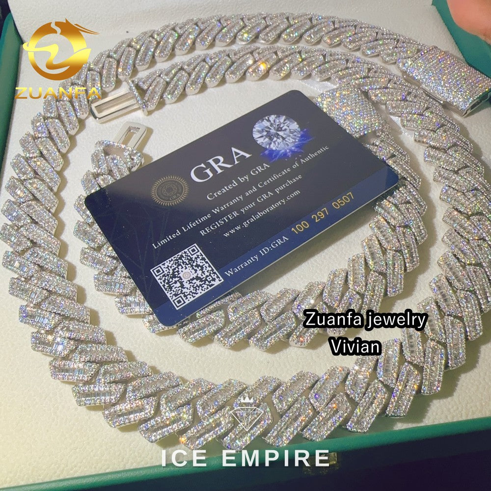 Iced Out Rose Gold Plated Moissanite Cuban Chain
