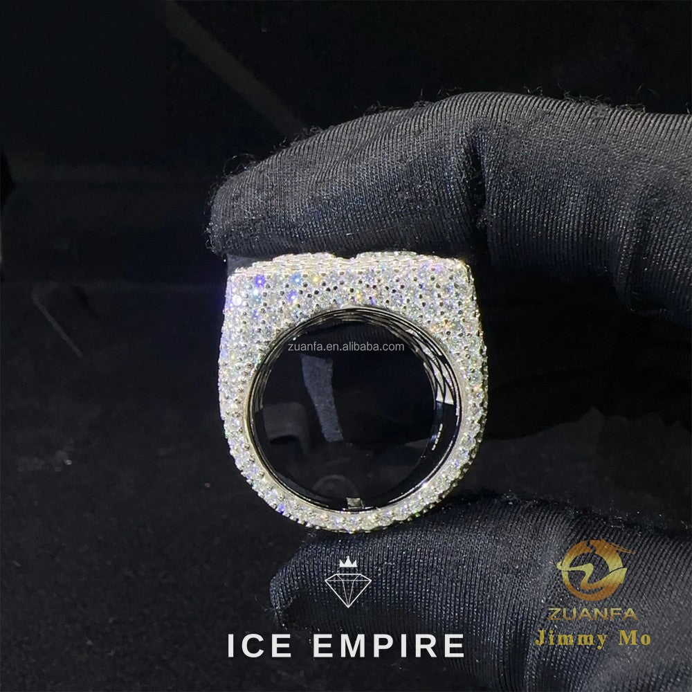 Iced Out 925 Silver Moissanite Ring