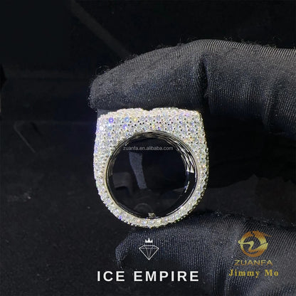 Iced Out 925 Silver Moissanite Ring