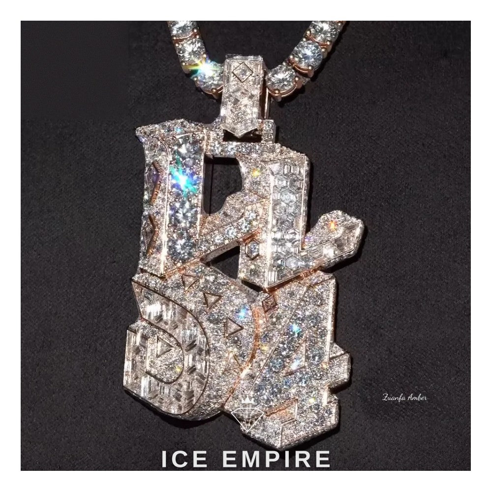 Iced Out Rose Gold Plated Moissanite Pendant