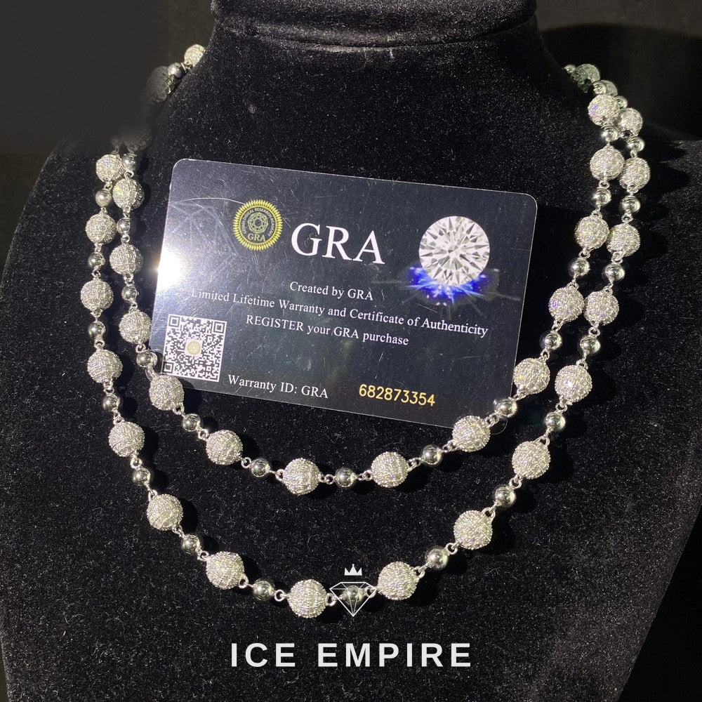 Iced Out 925 Silver Moissanite Cuban Chain