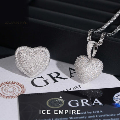 Iced Out Baguette 925 Silver Pendant