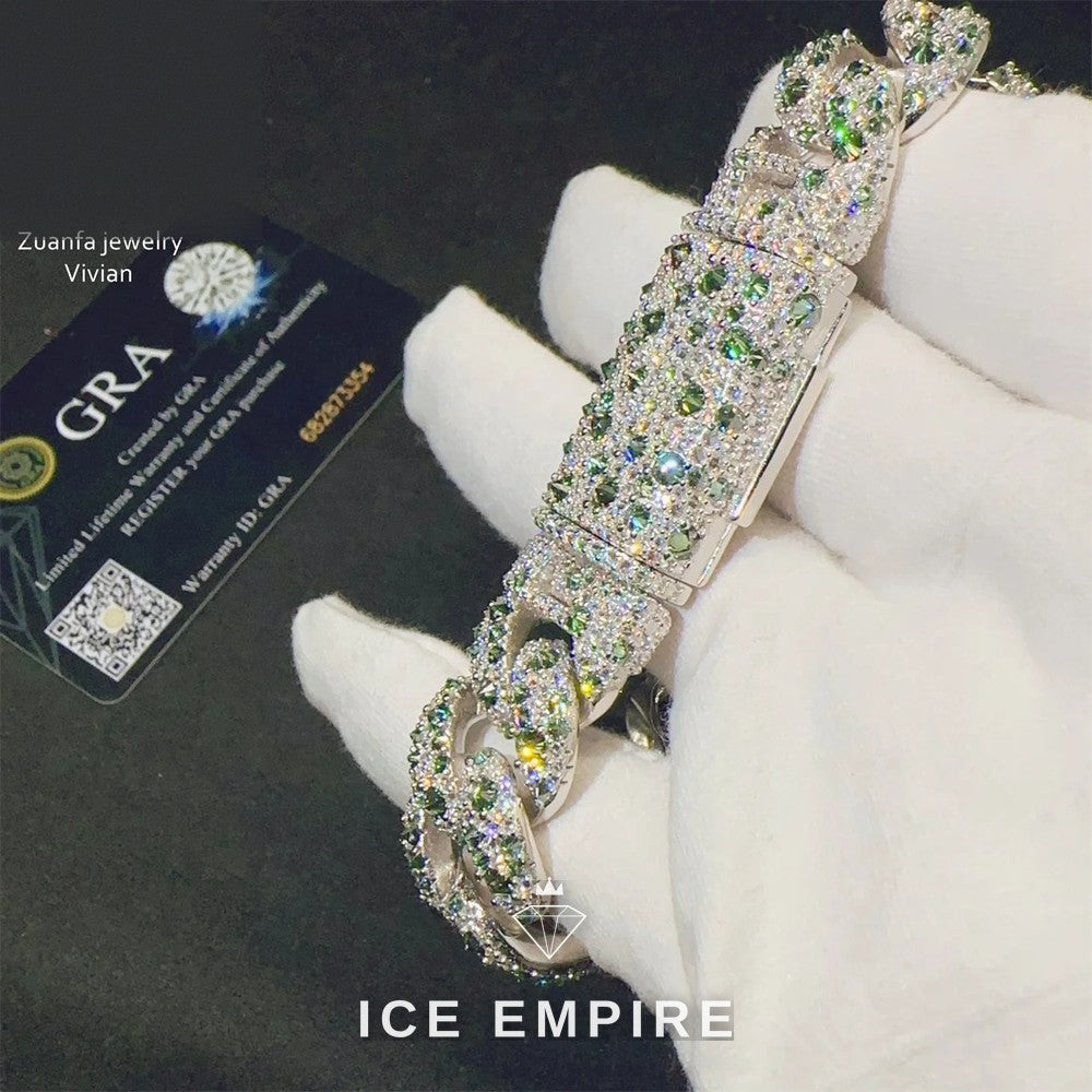 Iced Out Rose Gold Plated Moissanite Cuban Chain