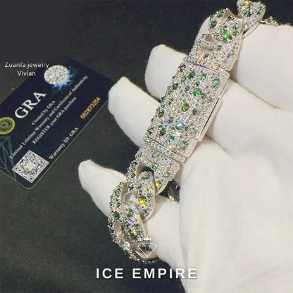 Iced Out Rose Gold Plated Moissanite Cuban Chain