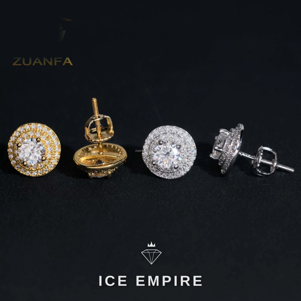Iced Out Gold Plated Moissanite Earrings