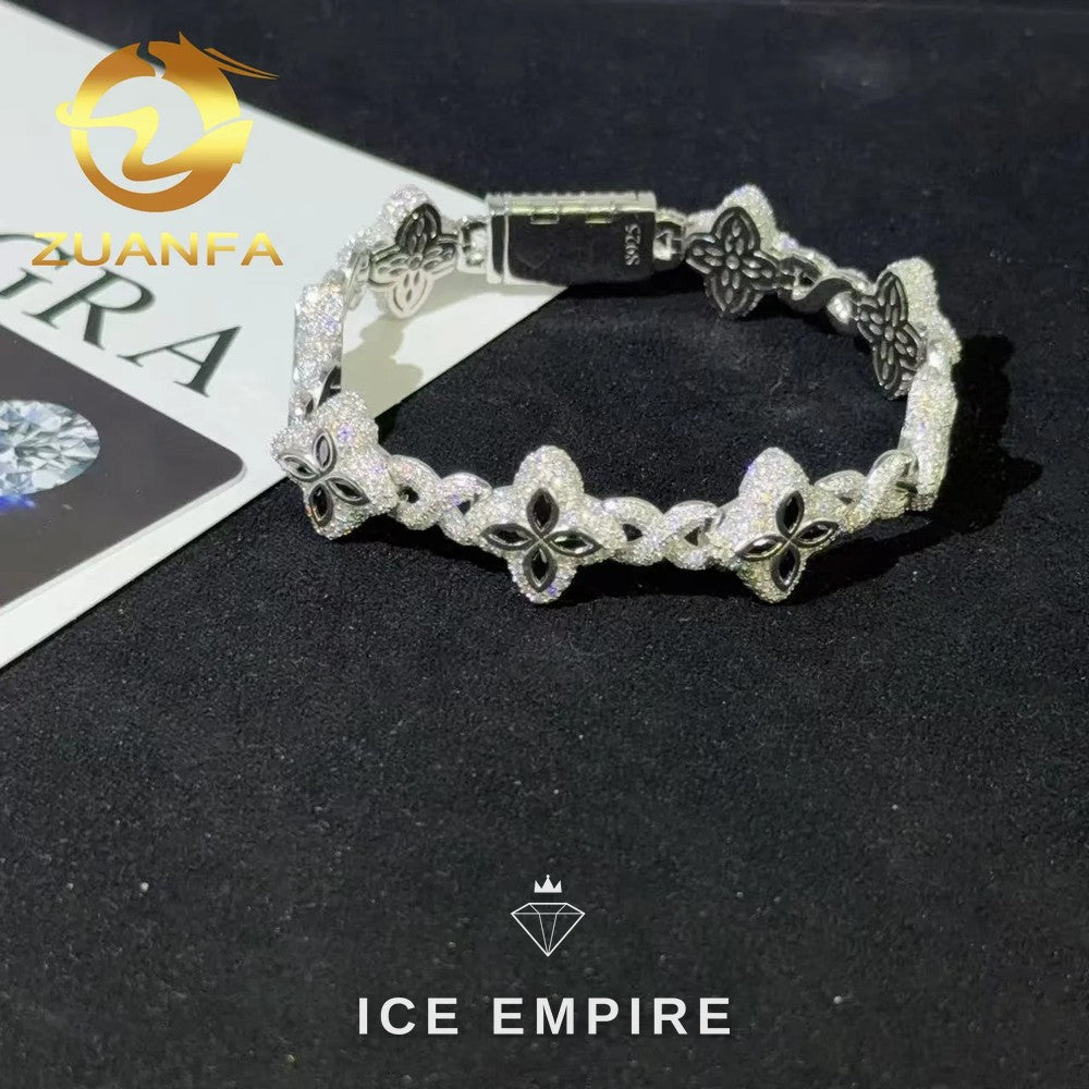 Iced Out 925 Silver Moissanite Cuban Chain