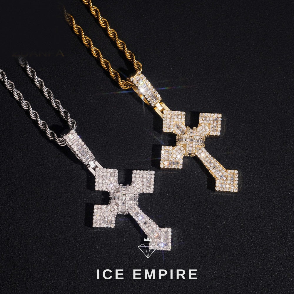 Iced Out Cross Gold Plated Pendant
