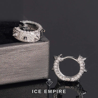 Iced Out 925 Silver Moissanite Hoop Earrings