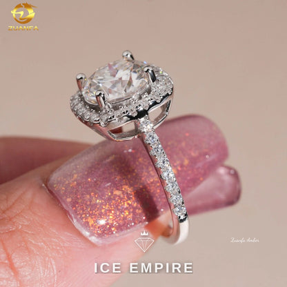 Iced Out Gold Plated Moissanite Wedding Band