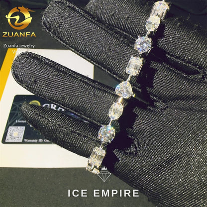 Iced Out 925 Silver Moissanite Tennis Chain