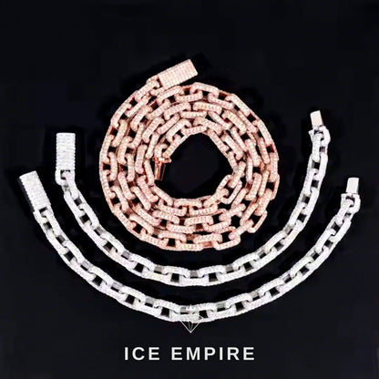 Iced Out 925 Silver Moissanite Cuban Chain