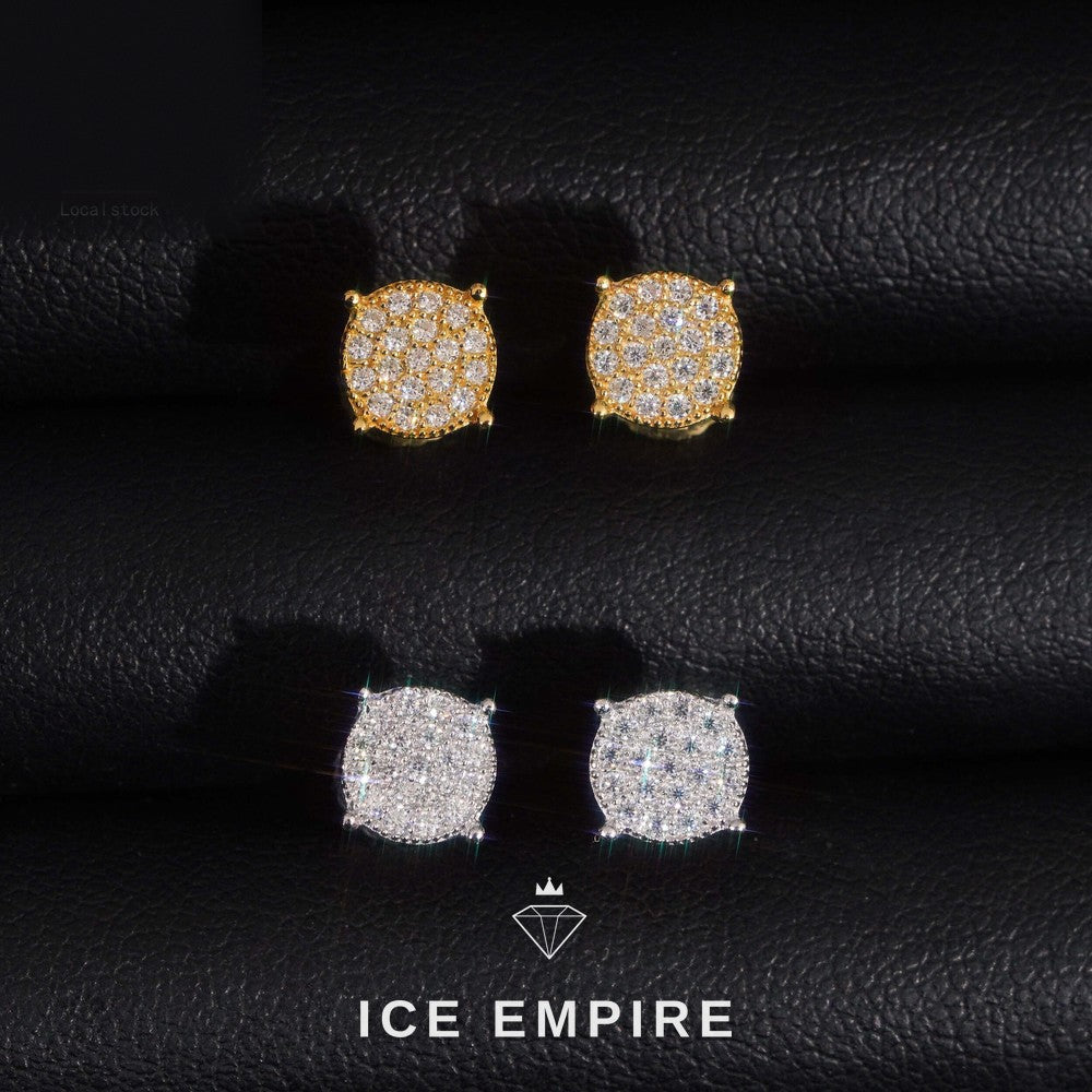 Iced Out Gold Plated Moissanite Earrings