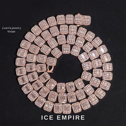 Iced Out Rose Gold Plated Moissanite Cuban Chain