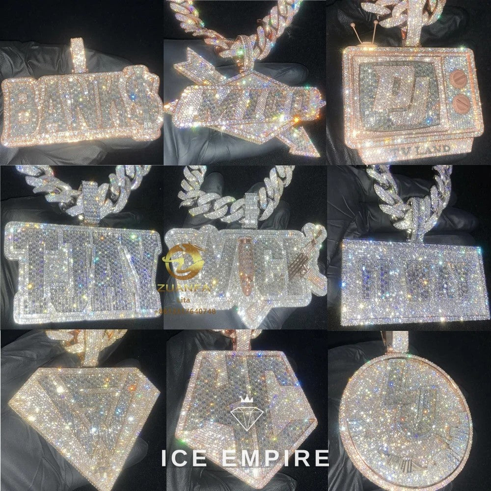 Iced Out 925 Silver Moissanite Pendant