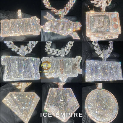 Iced Out 925 Silver Moissanite Pendant