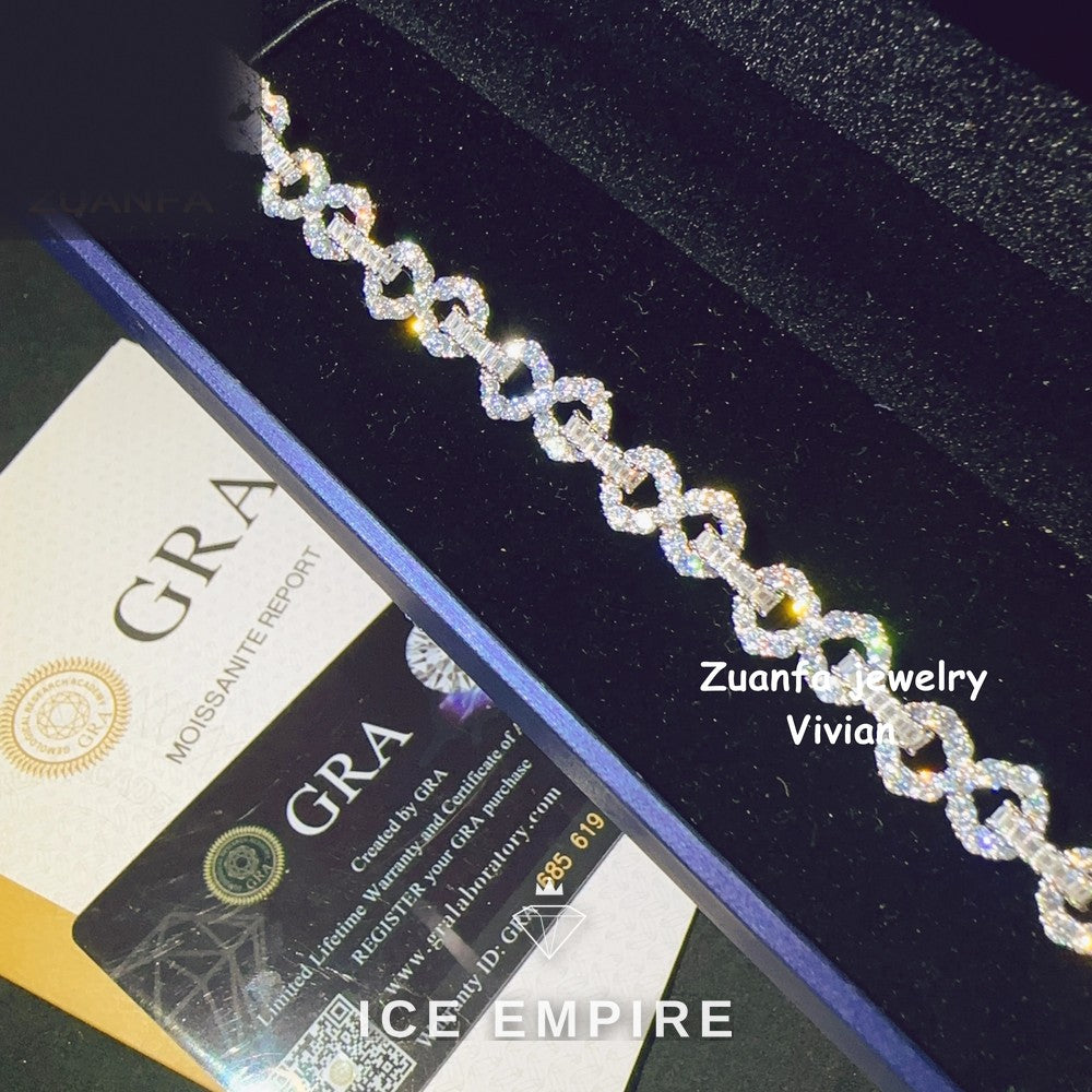 Iced Out Cross Rose Gold Plated Moissanite Cuban Chain