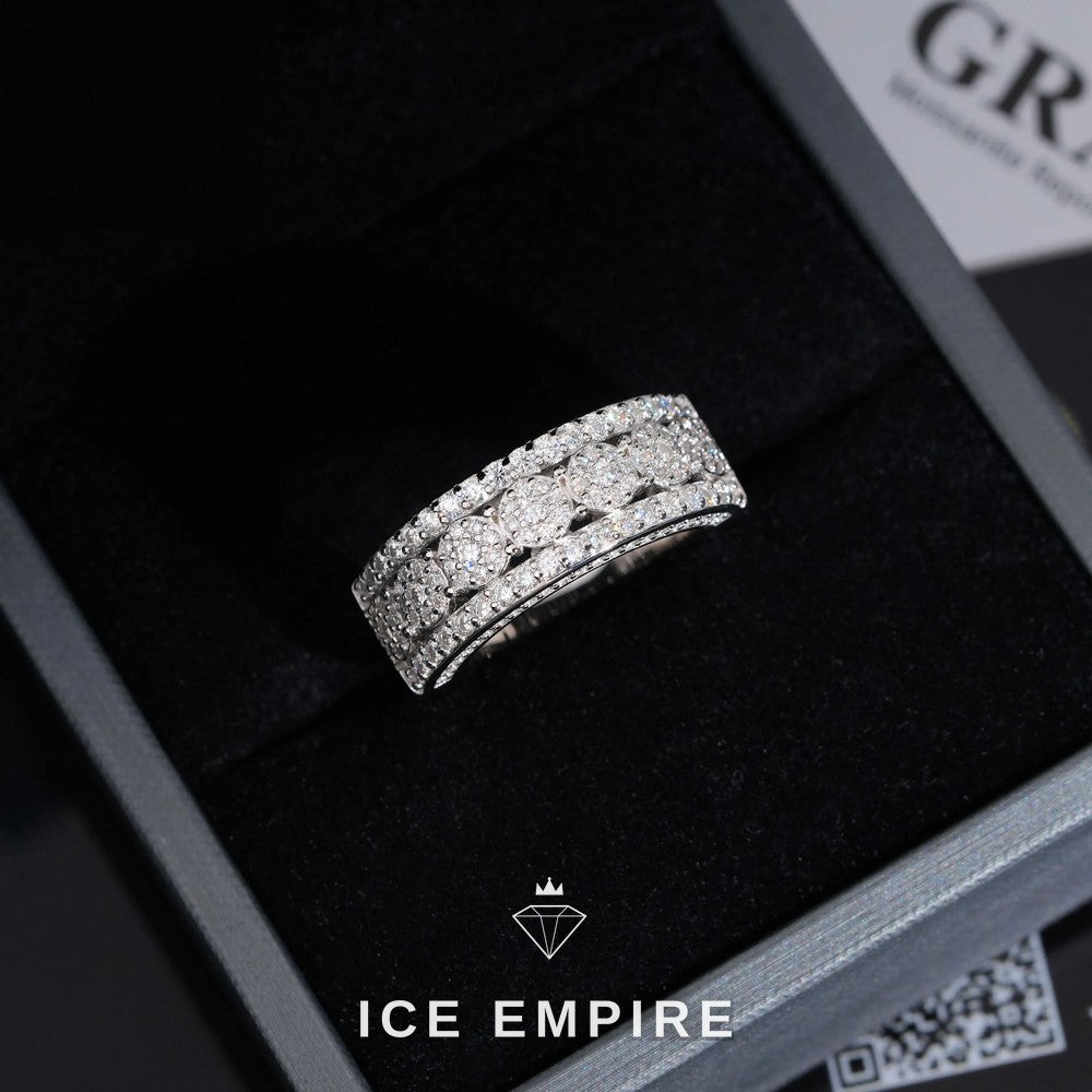 Iced Out 925 Silver Moissanite Ring
