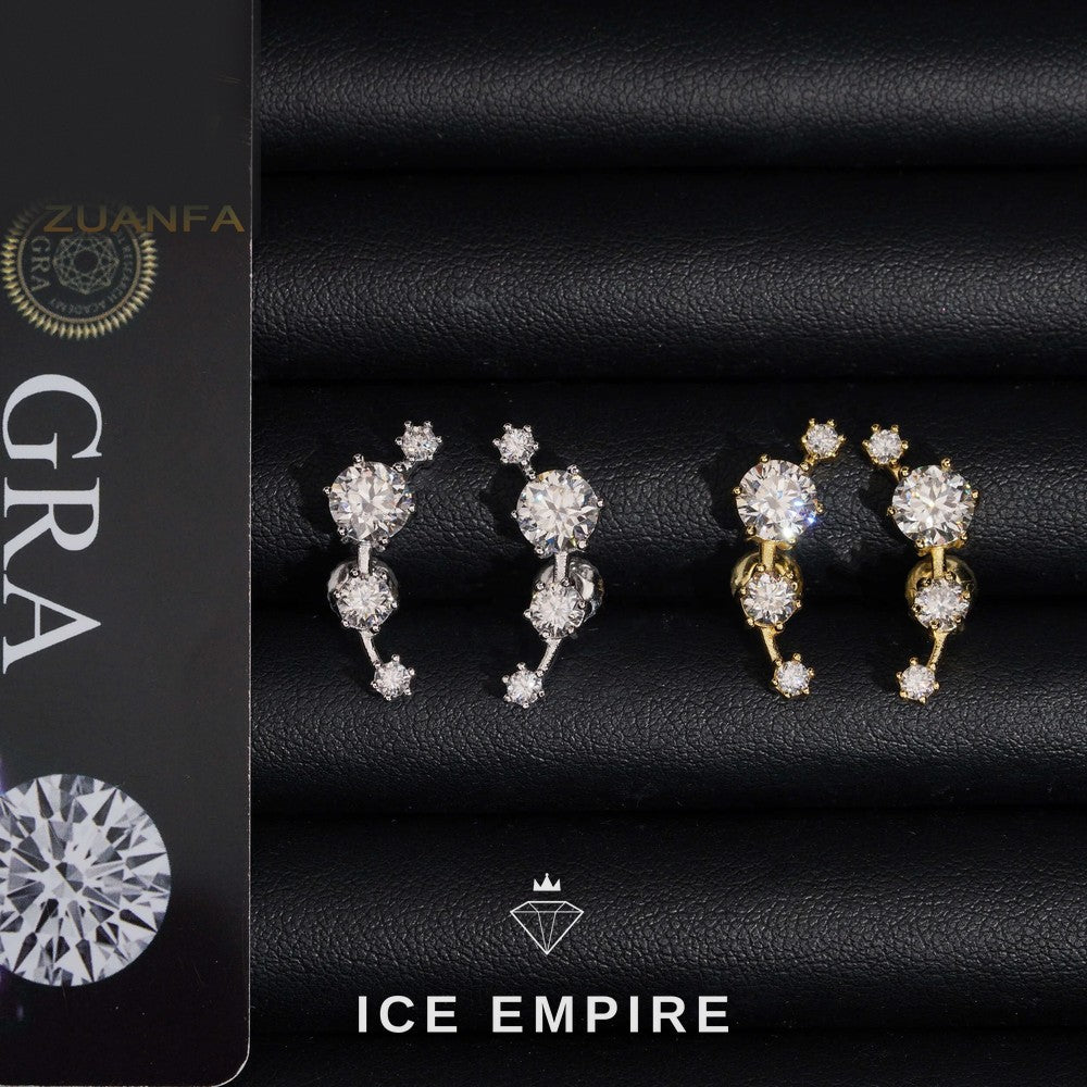 Iced Out Rose Gold Plated Moissanite Earrings