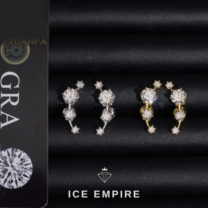 Iced Out Rose Gold Plated Moissanite Earrings