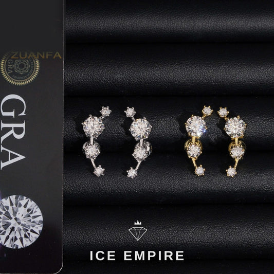 Iced Out Rose Gold Plated Moissanite Earrings