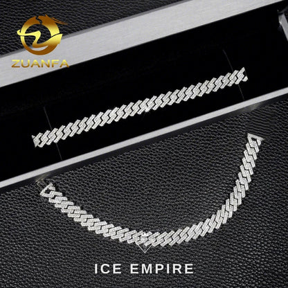 Iced Out 925 Silver Moissanite Cuban Chain