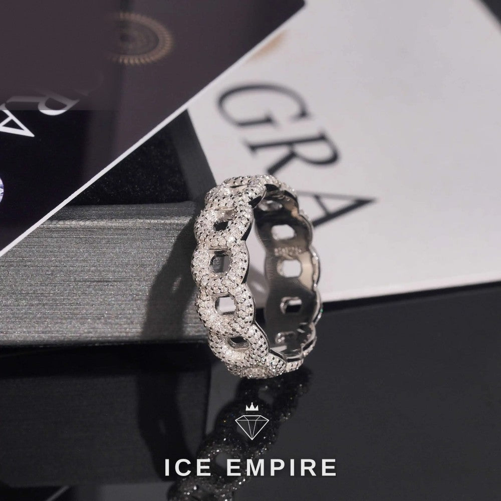 Iced Out 925 Silver Moissanite Ring