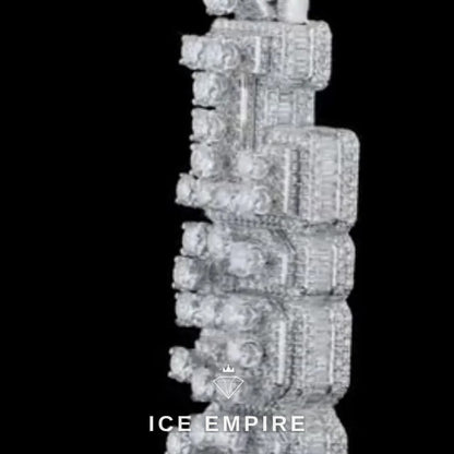 Iced Out Cross 925 Silver Moissanite Pendant