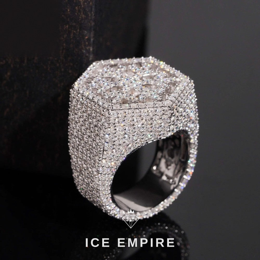 Iced Out 925 Silver Moissanite Ring