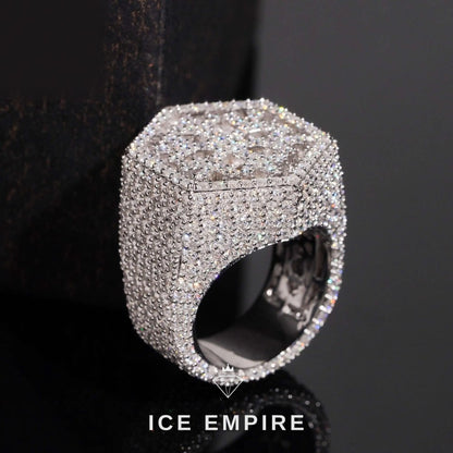 Iced Out 925 Silver Moissanite Ring
