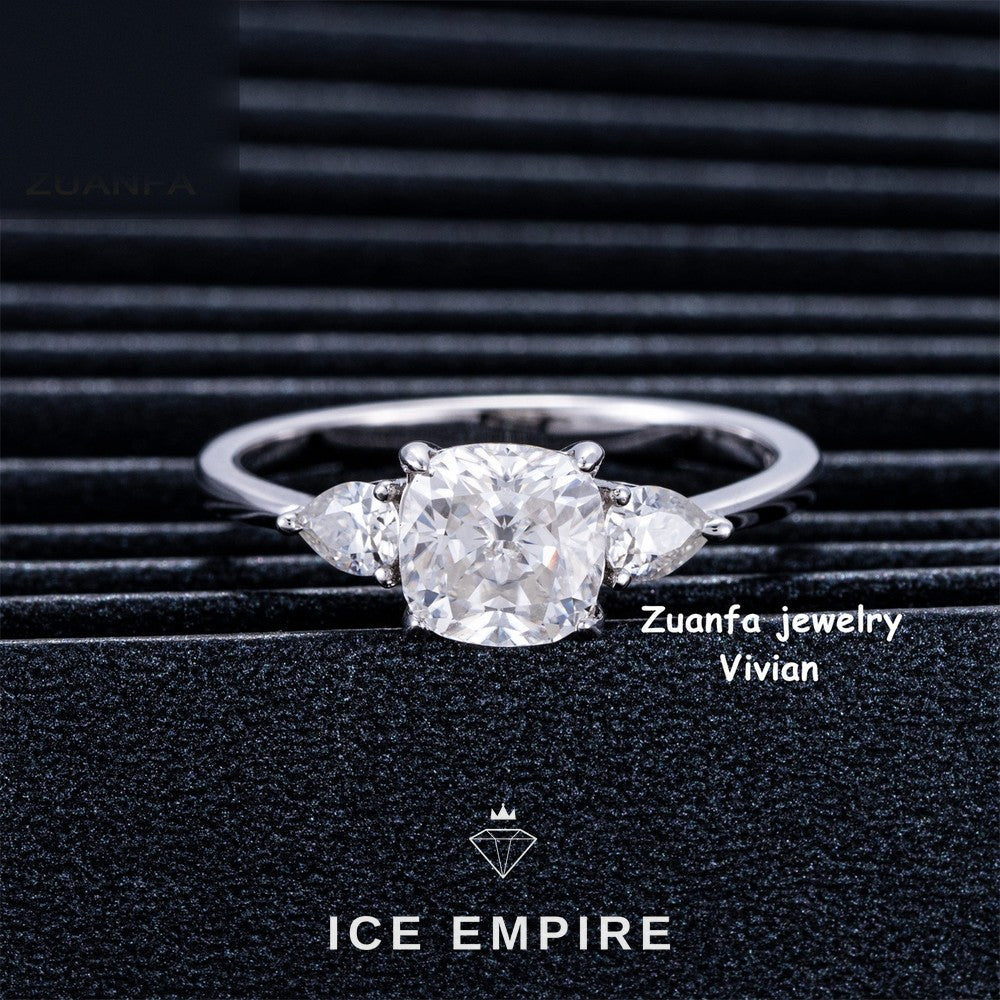 Iced Out 925 Silver Moissanite Ring