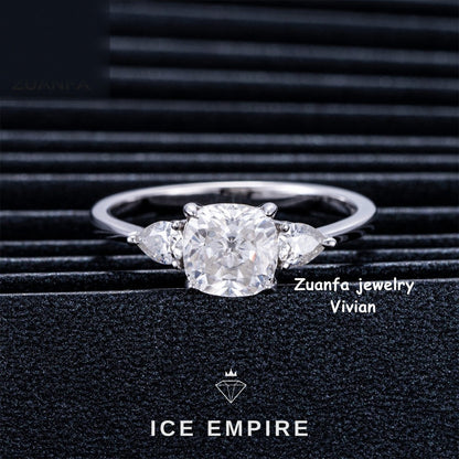 Iced Out 925 Silver Moissanite Ring