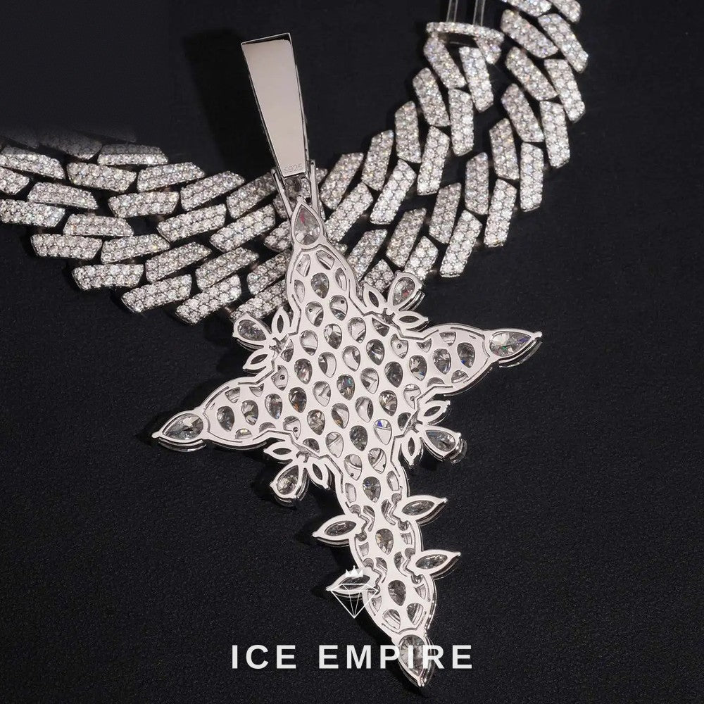 Iced Out Cluster Rose Gold Plated Moissanite Pendant