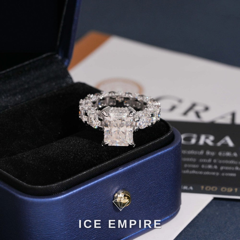 Iced Out Rose Gold Plated Moissanite Ring