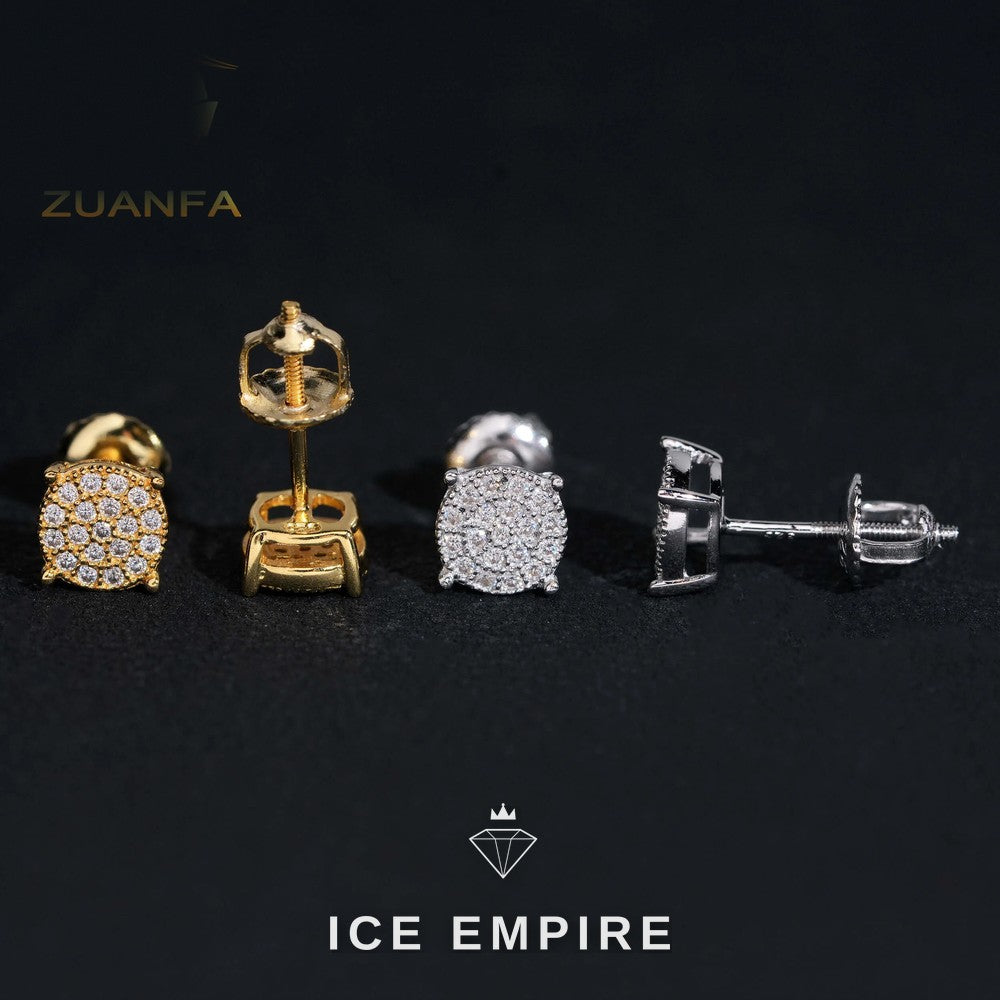 Iced Out Gold Plated Moissanite Earrings