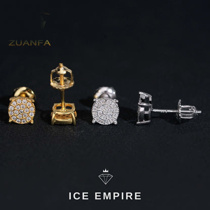 Iced Out Gold Plated Moissanite Earrings