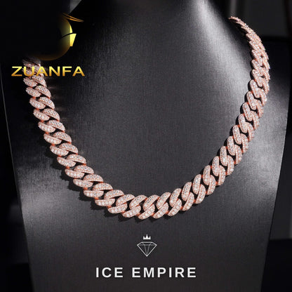 Iced Out Gold Plated Moissanite Cuban Chain