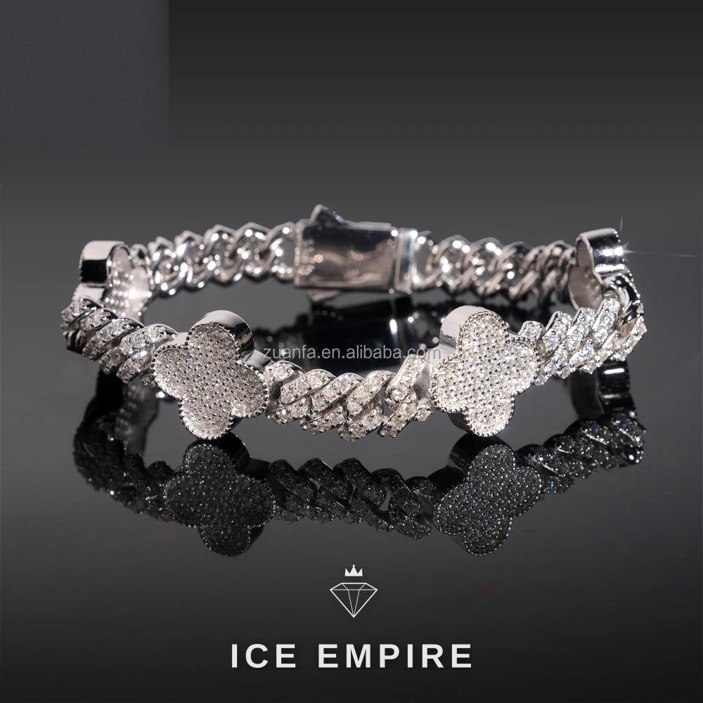Iced Out 925 Silver Moissanite Cuban Chain