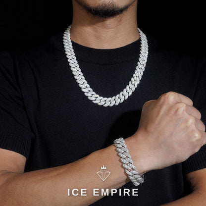 Iced Out Rose Gold Plated Moissanite Cuban Chain