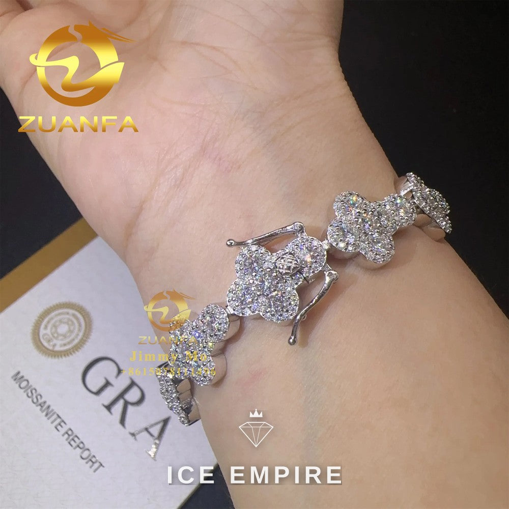 Iced Out Cross Rose Gold Plated Moissanite Cuban Chain